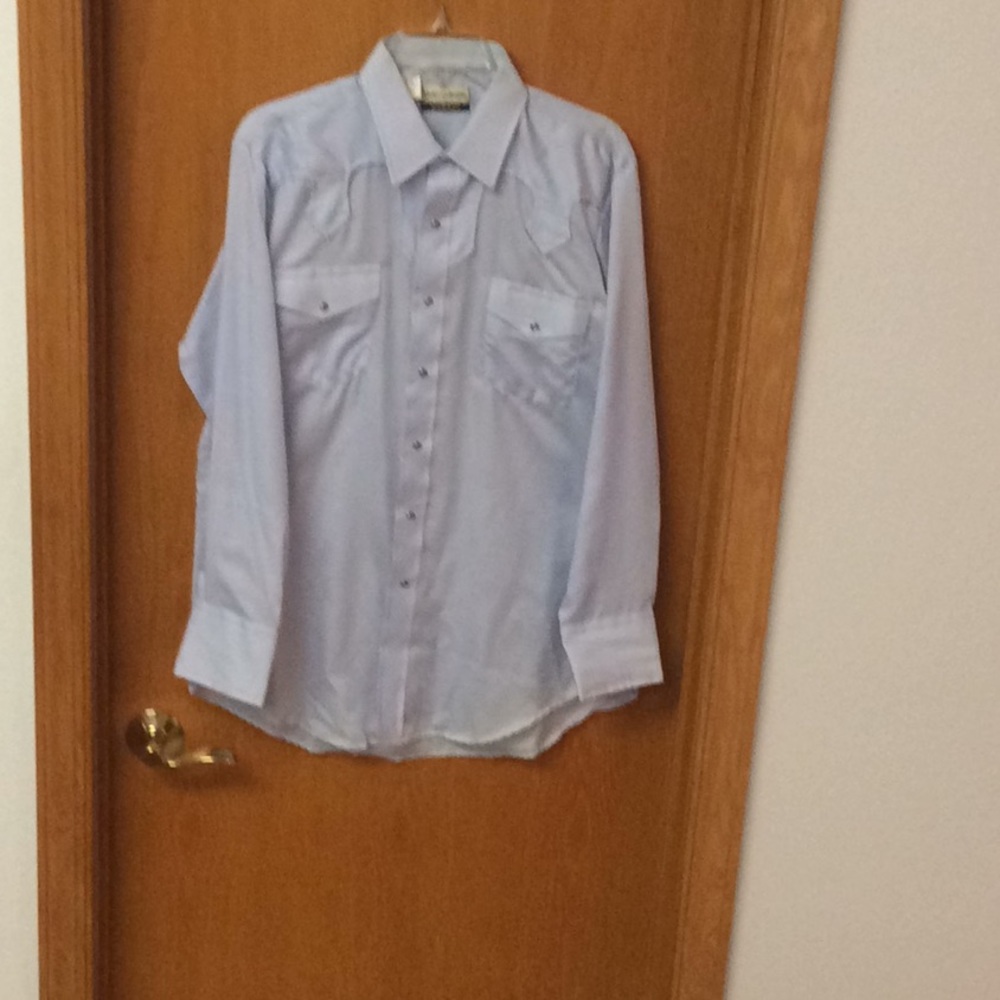 NWOT Light Blue Western Shirt Size L/34 with Fancy Yoke